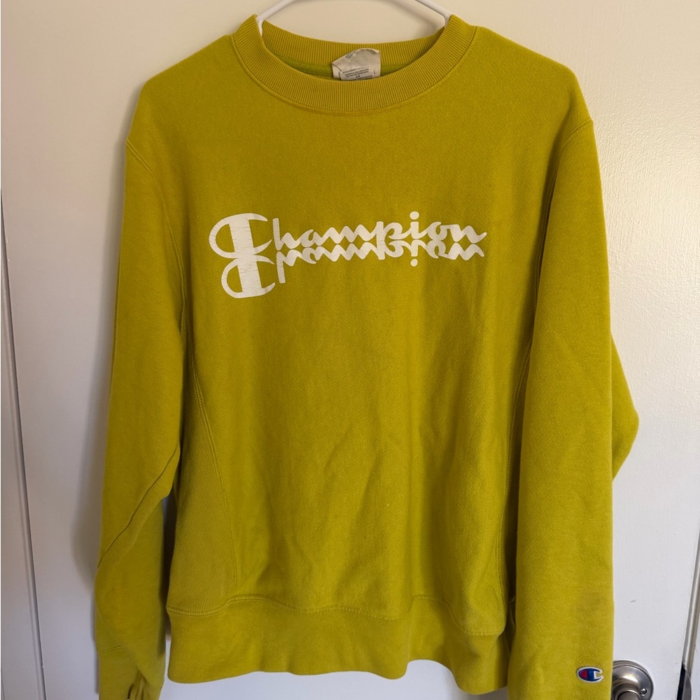 Champion Men's Yellow Green tennis color Sweatershirt
